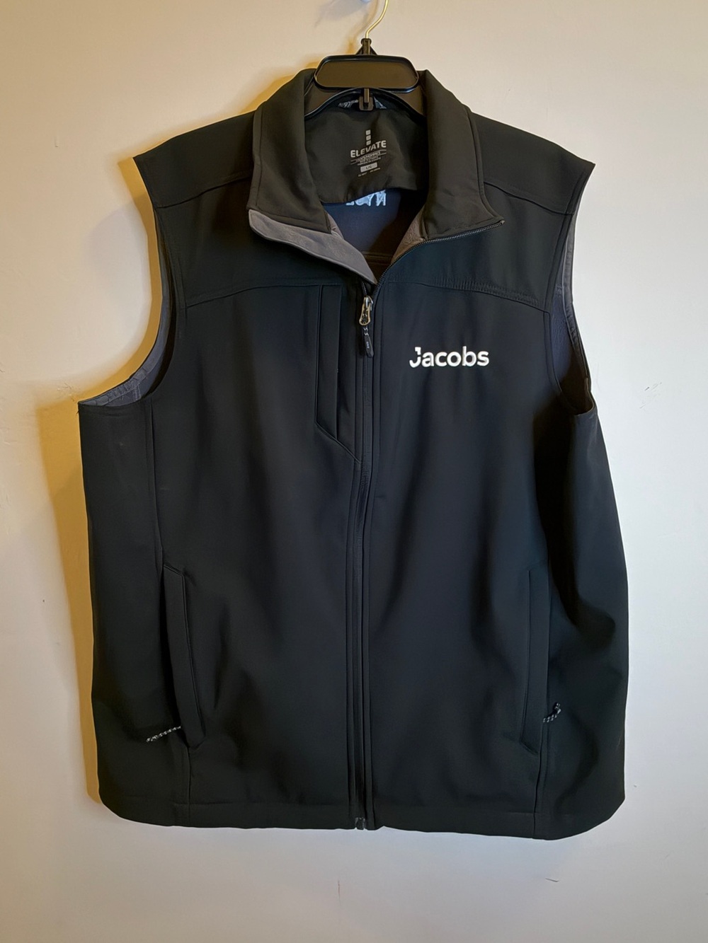 Jacob Men's Black Softshell Vest with Logo